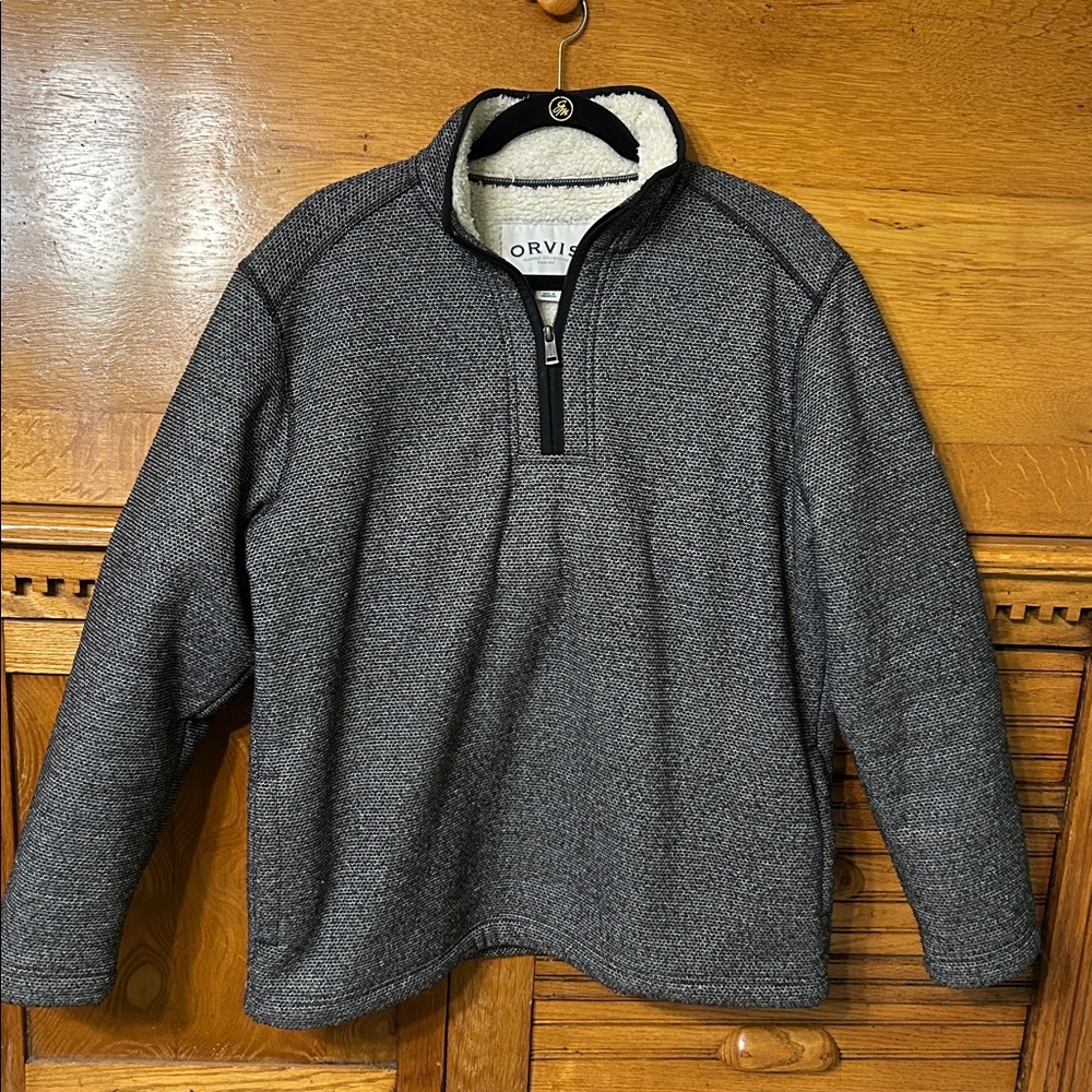 Orvis Classic Collection Men's 1/4 Zip Pullover Coat Sherpa-lined Size M